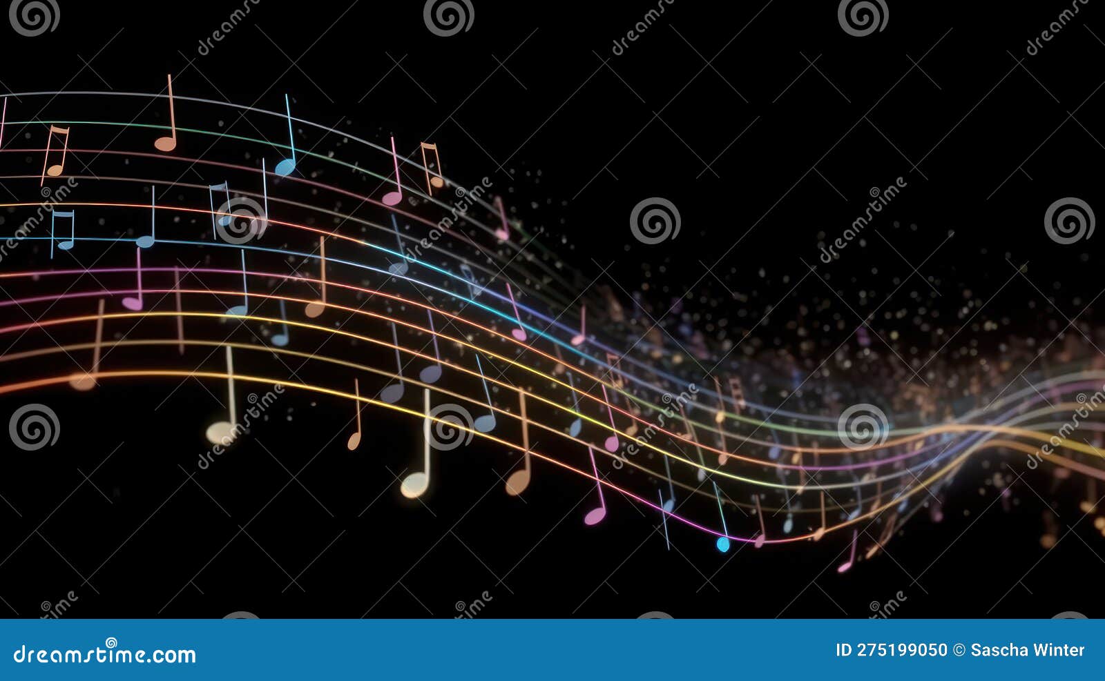 Musical Fiber Optics a Symphony of Light and Sound Stock Illustration