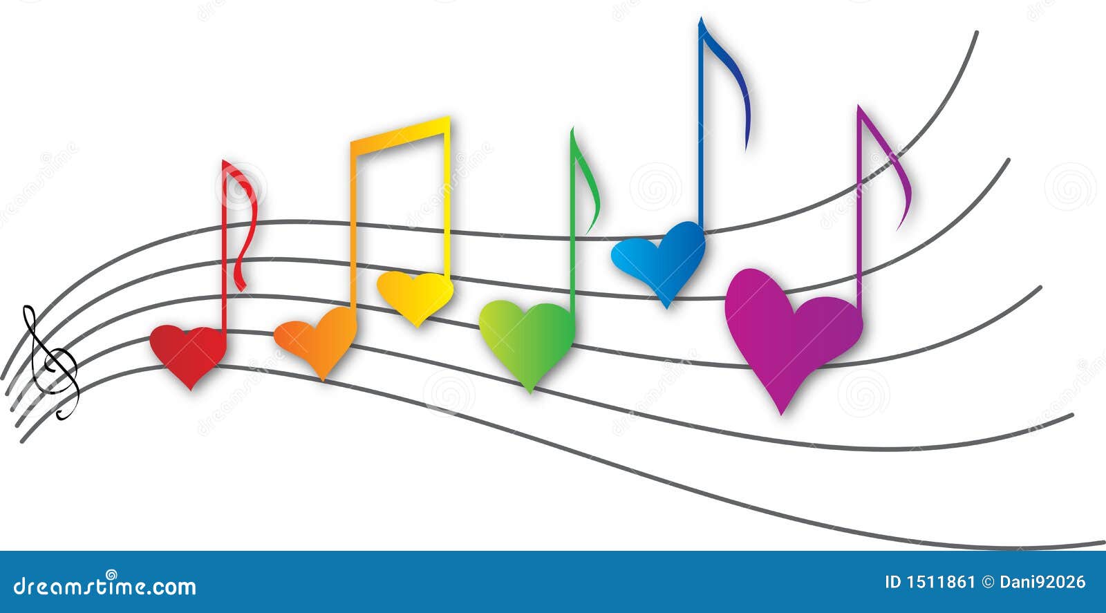 Musical Hearts stock illustration. Illustration of valentines - 1511861