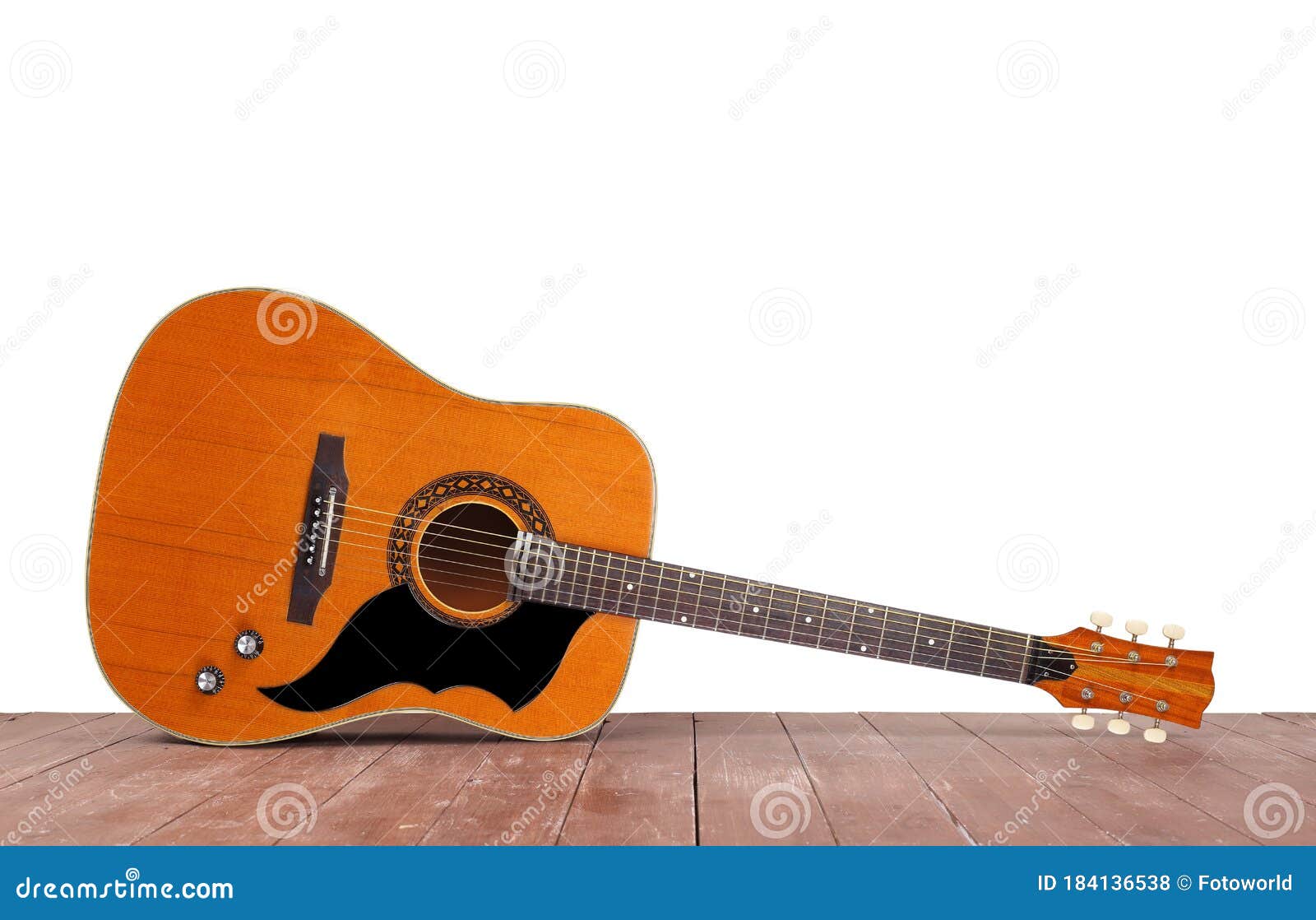 Musical instrument - Acoustic folk country guitar flower bird pickguard  hard case isolated on a white background Stock Photo - Alamy