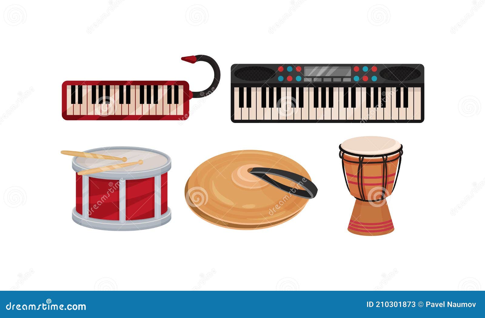 musical instrument with keyboard and percussion as drum  set