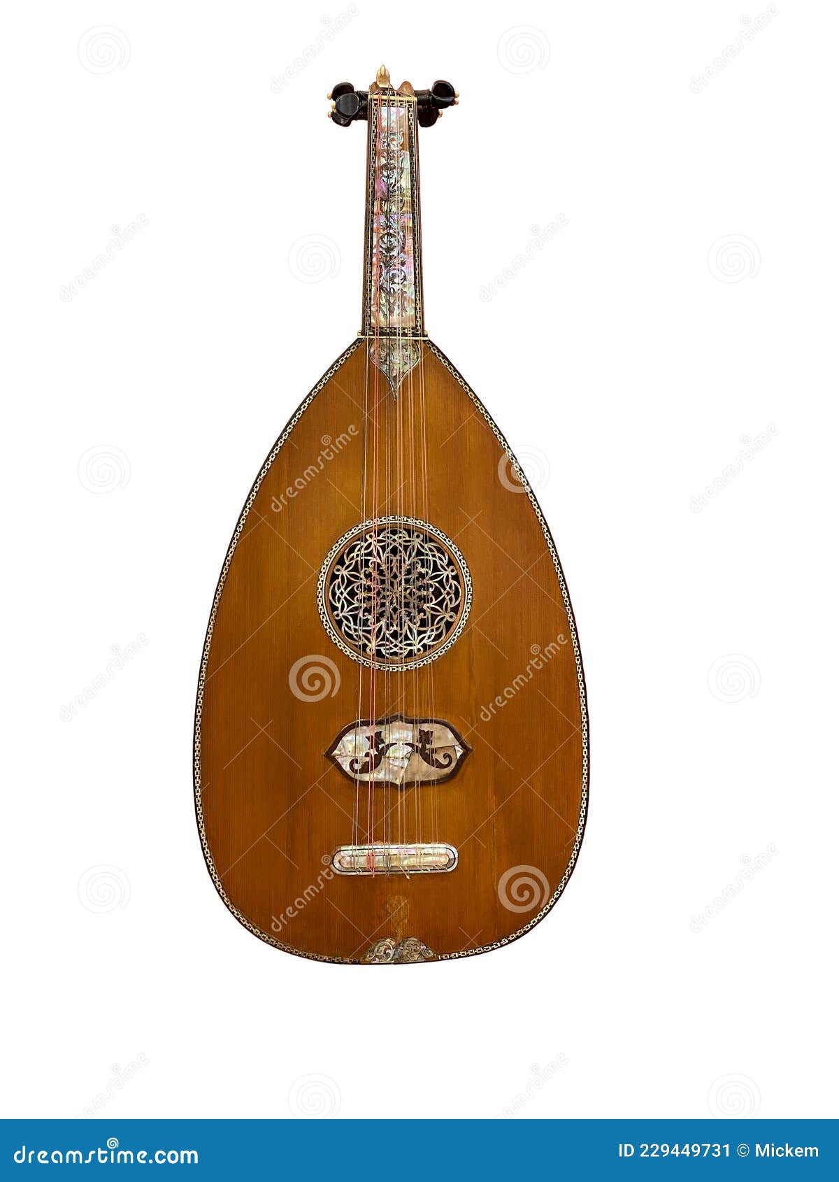 Musical Instrument Plucked Lute Antique Stock Image - Image of