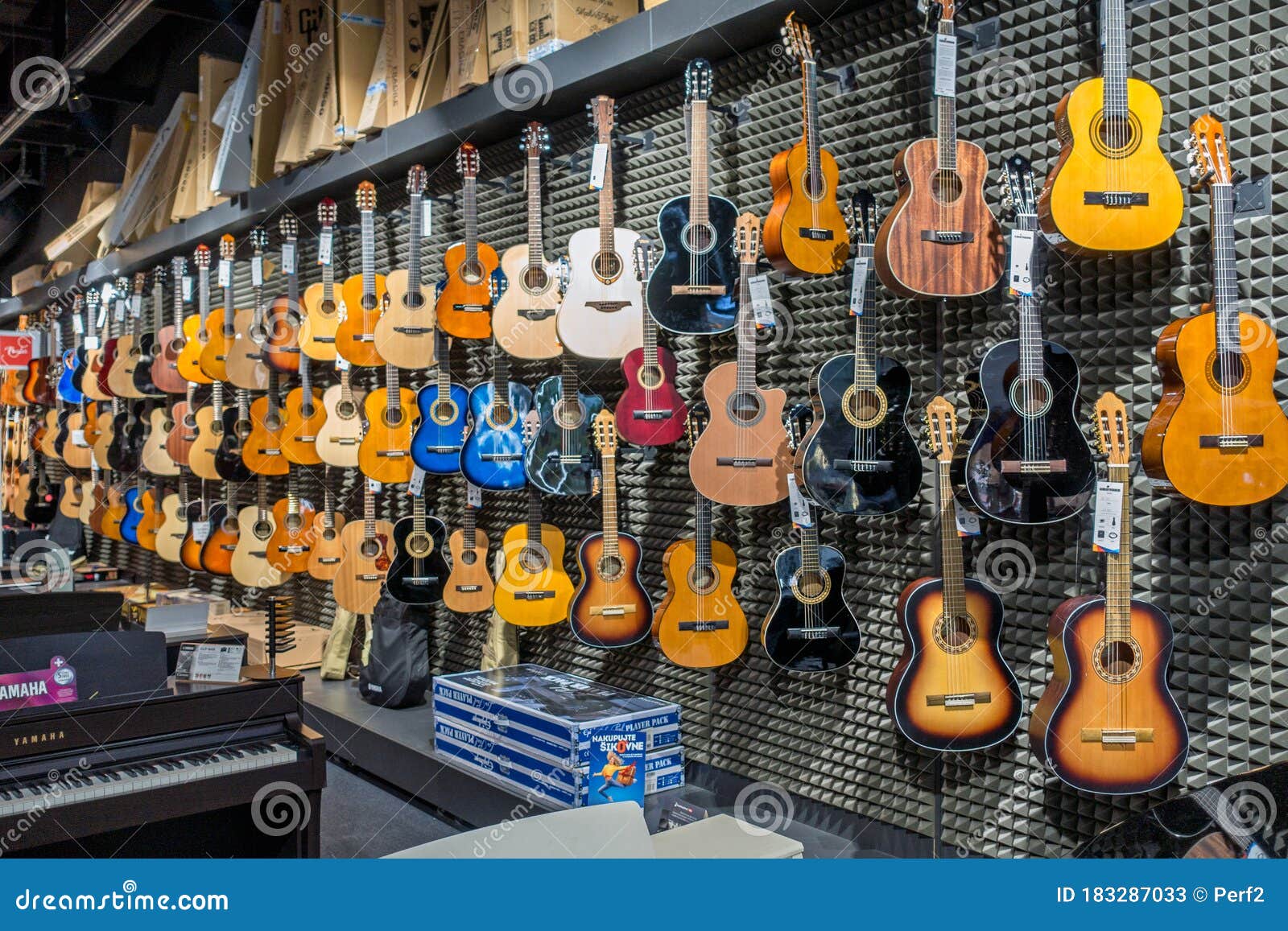 Musical instrument store editorial stock photo. Image of spanish