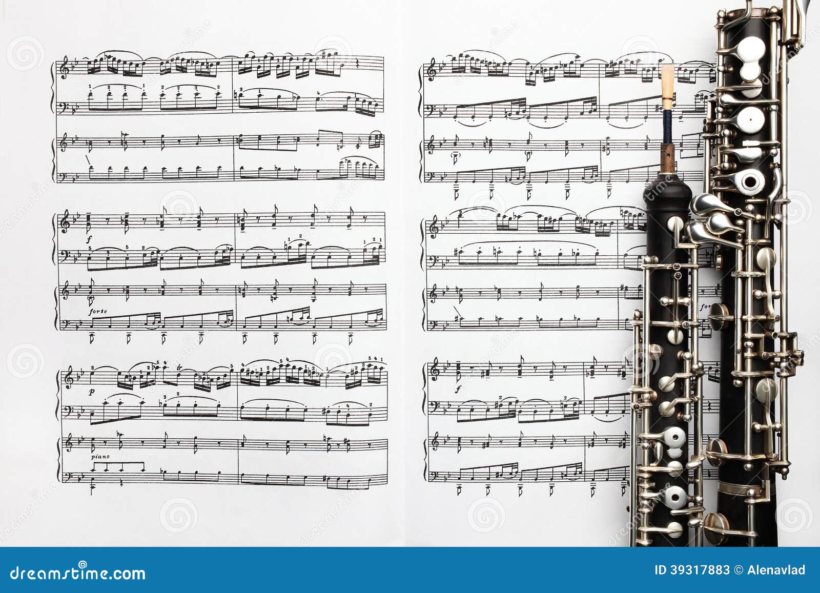 musical instruments music sheet notes oboe
