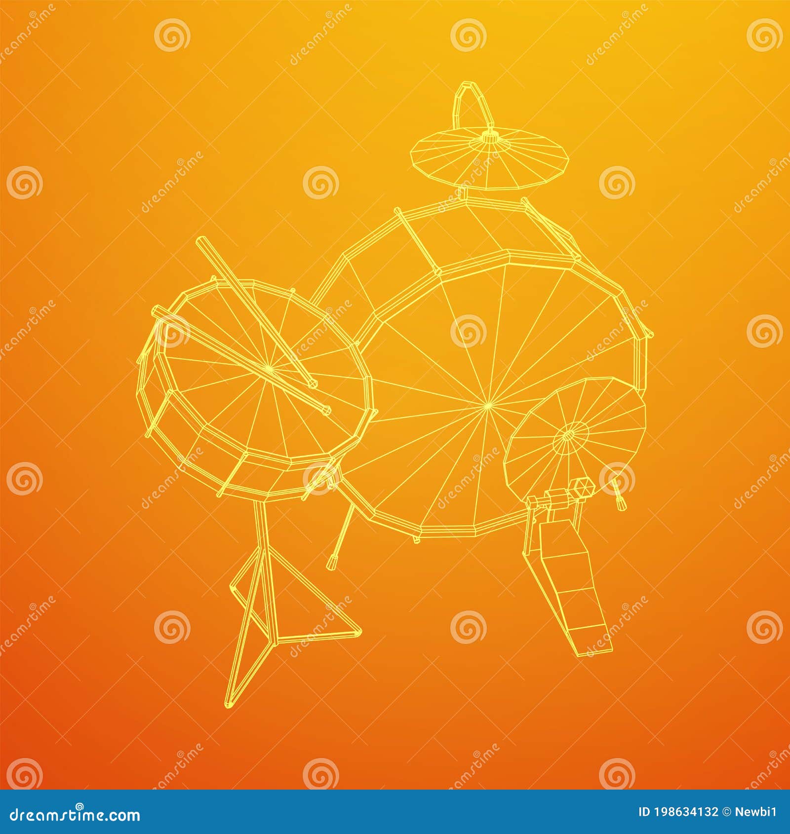 musical instruments set. rock band drum kit. percussion musical instrument
