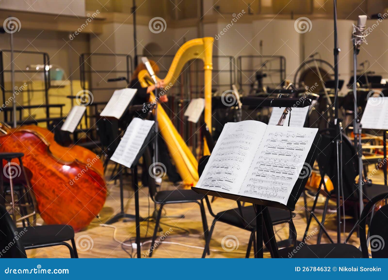 musical instruments and sheet music