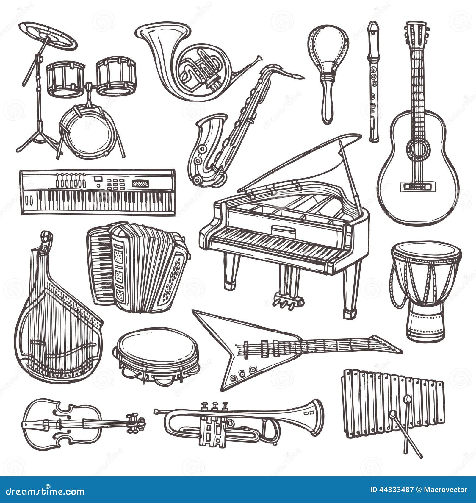 Musical instrument Drawing Part-2 - YouTube