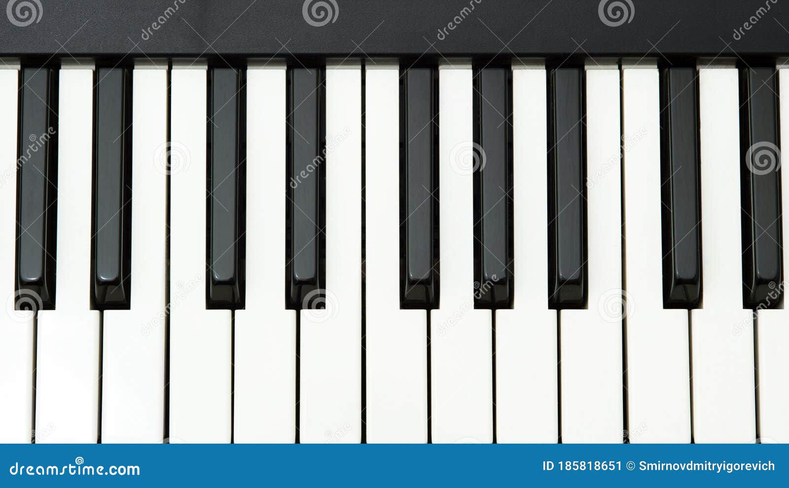 Musical Keyboard Isolated, Top View Stock Image - Image of indoors