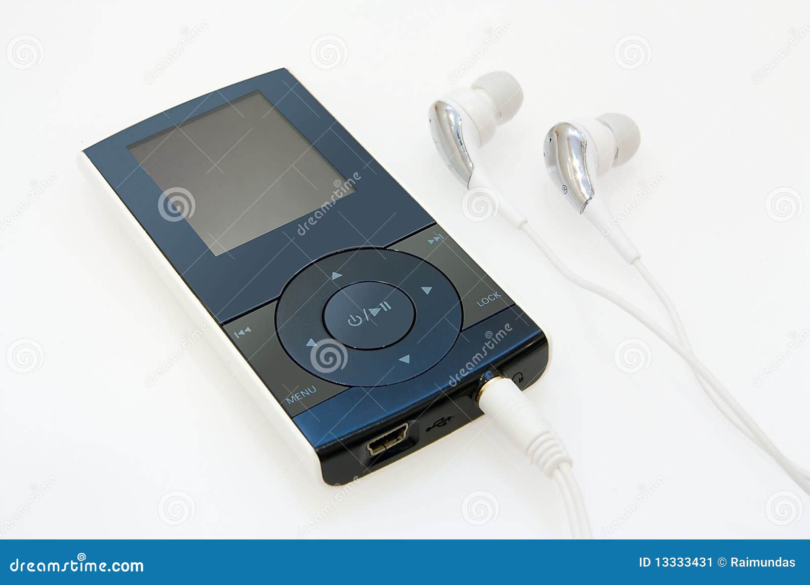 Musical Mp3 Player Isolated on White Stock Image Image of press