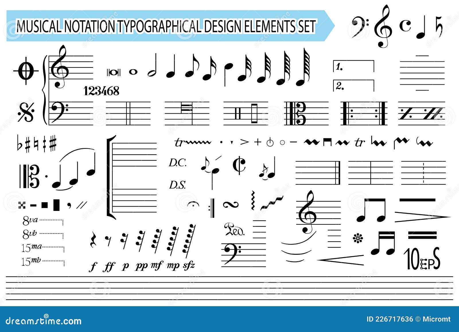 Musical Notation. Cartoon Vector | CartoonDealer.com #77752873