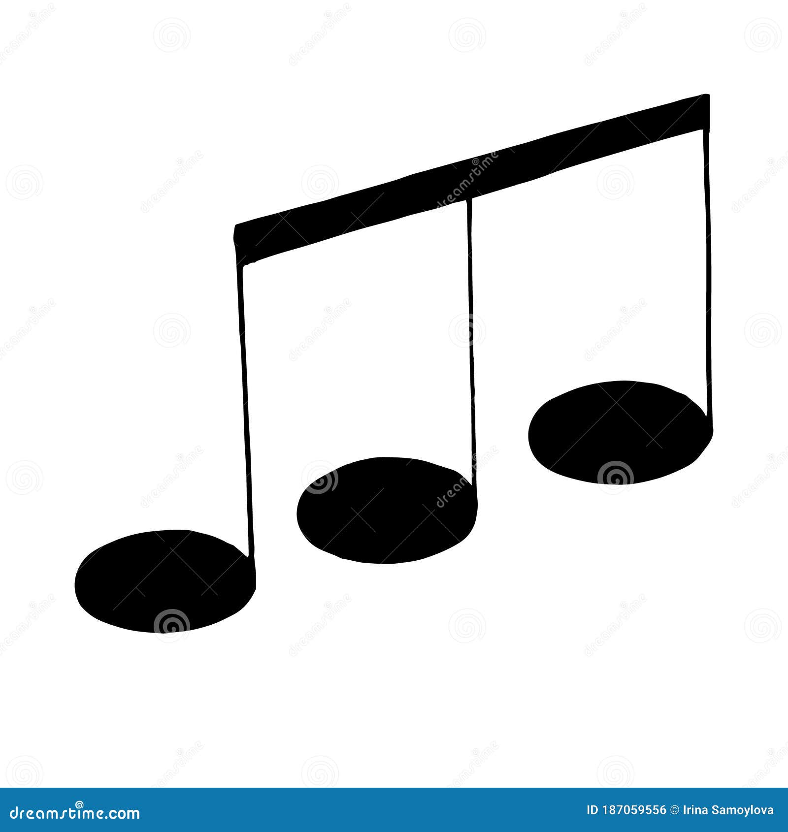 Musical Note Hand Drawn in Doodle Style. Vector Scandinavian Monochrome