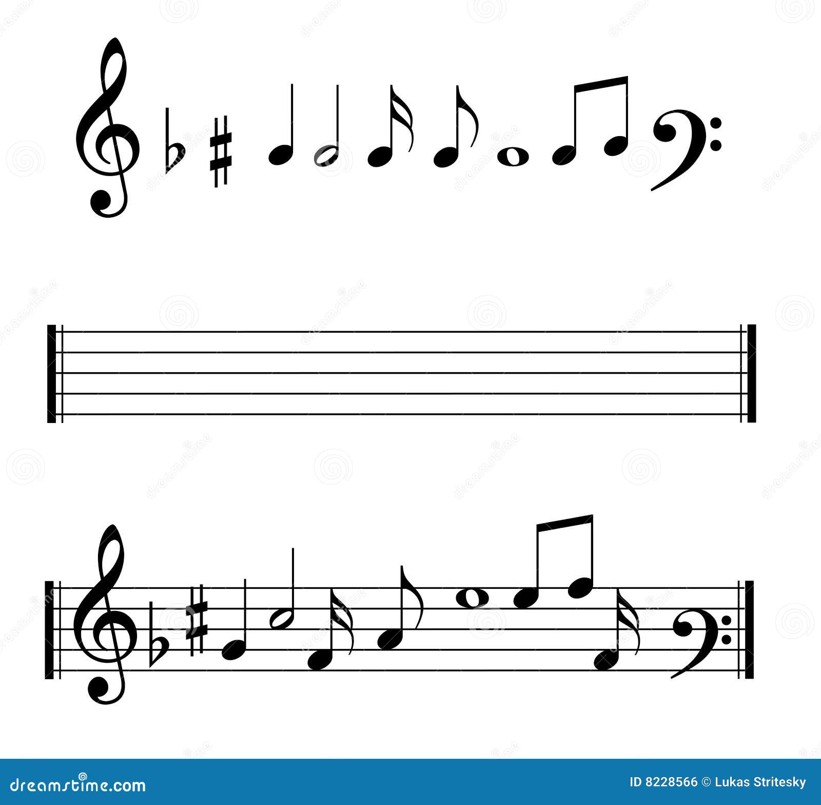 musical notes s set