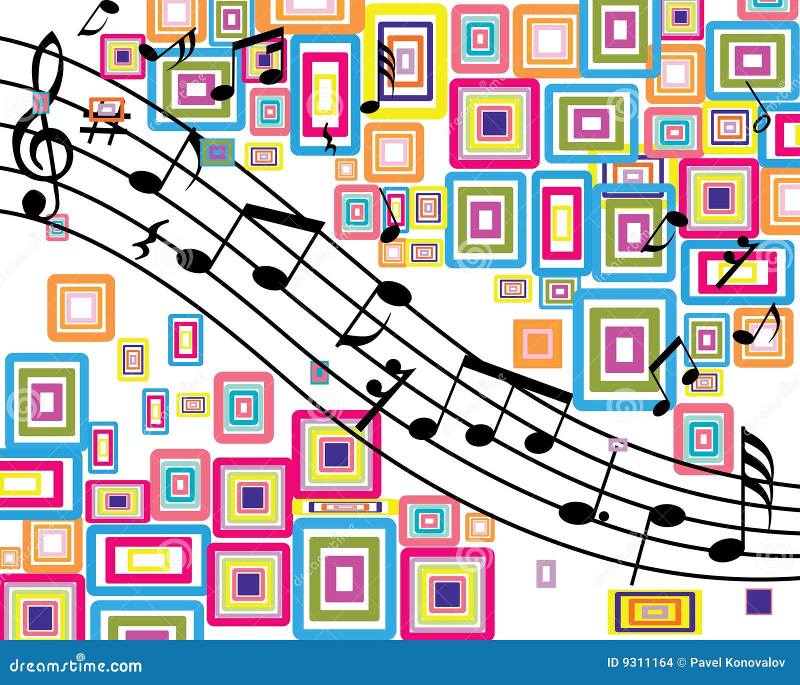 Musical stuff background stock vector. Illustration of colored 9311164