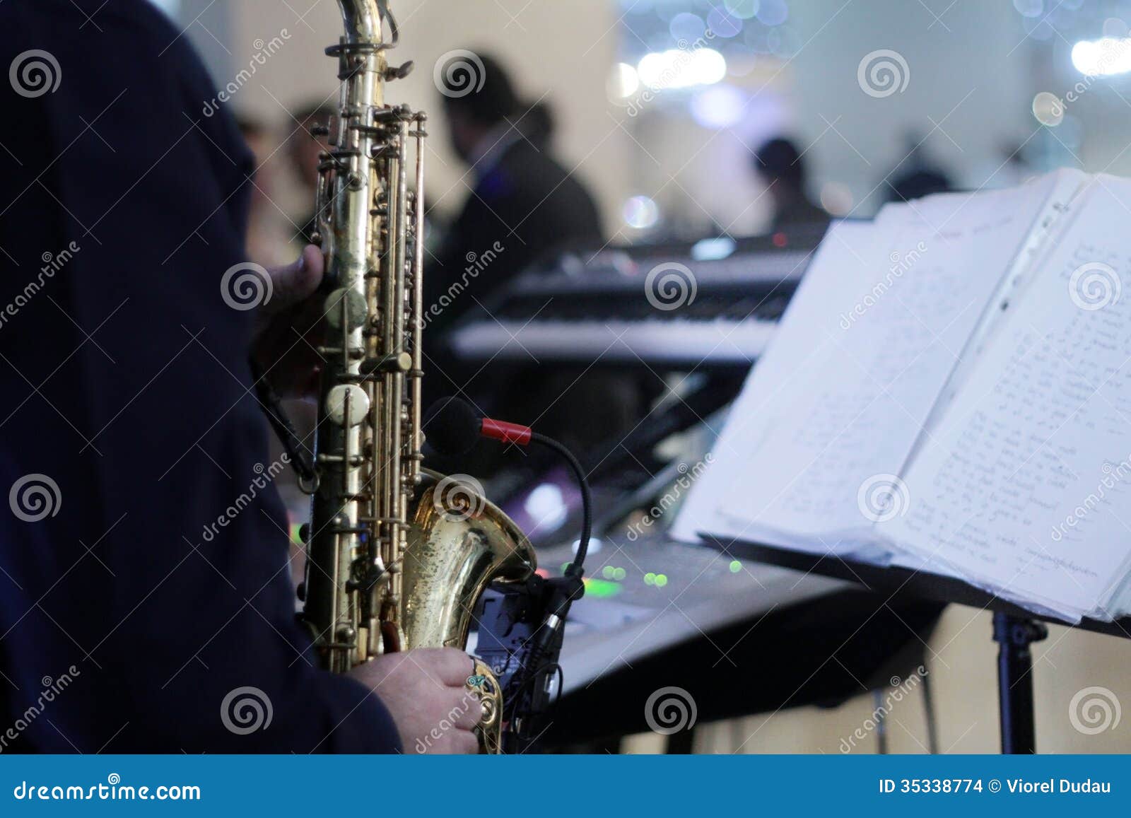 Musician playing at party stock photo. Image of performer 35338774