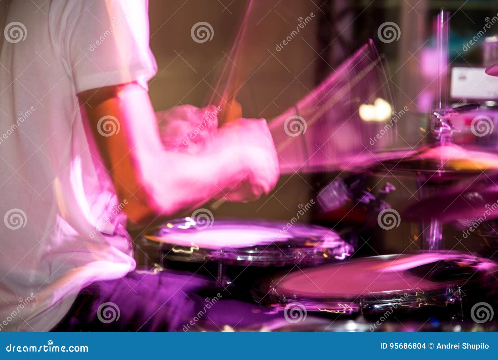 Musician Plays Drums in a Rock Band Stock Photo Image of drum, rock