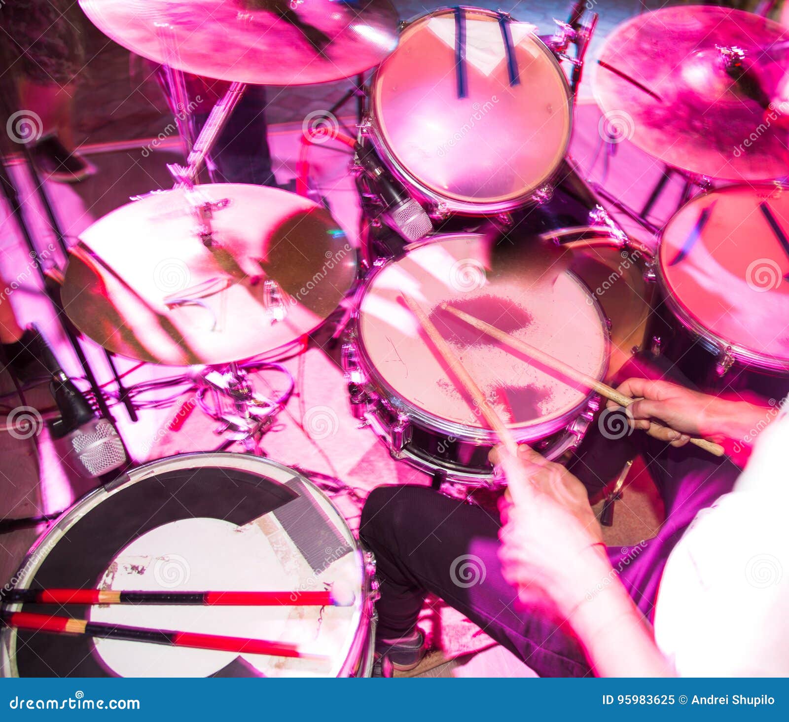 Musician Plays Drums in a Rock Band Stock Image Image of band, jazz