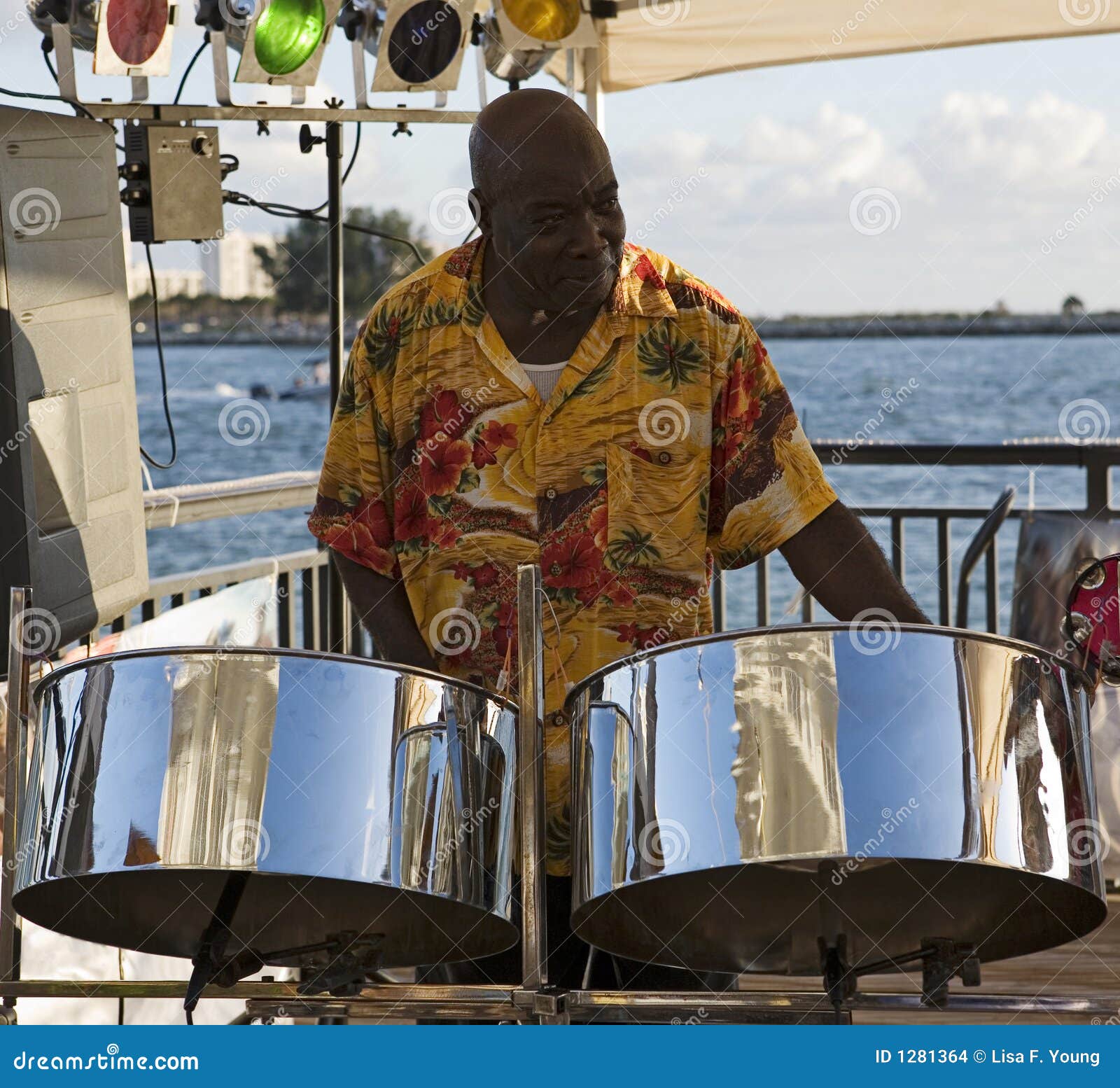 musician on steel drums