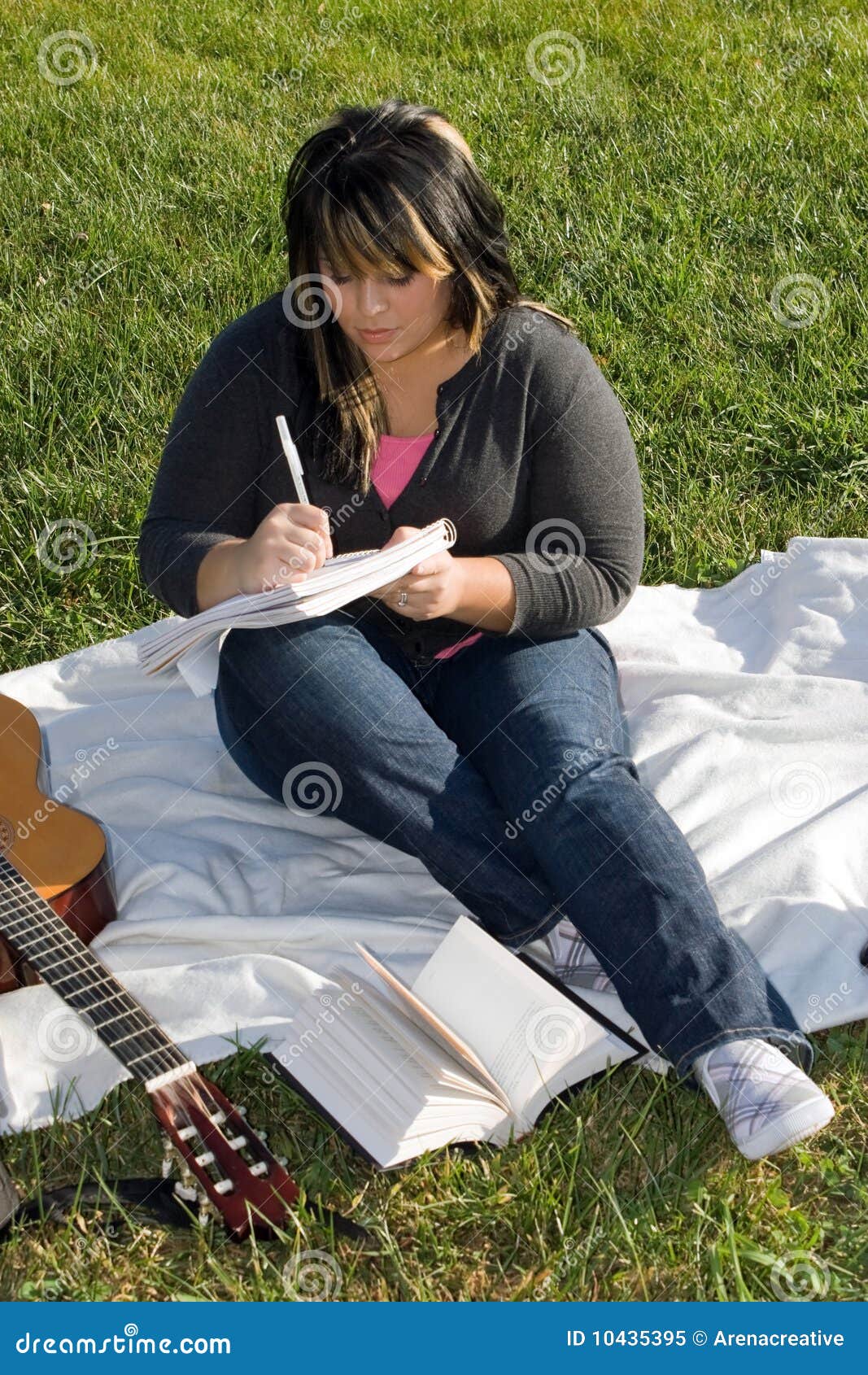 Musician Writing a Song stock image. Image of blanket 10435395
