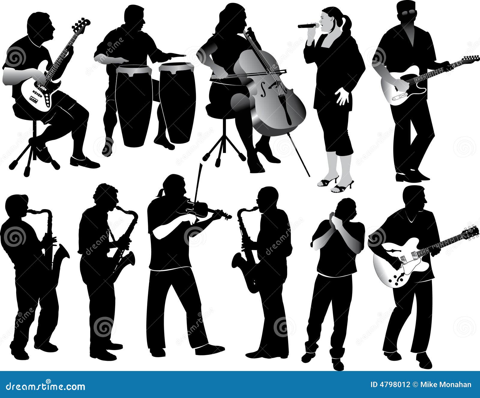 Musicians stock vector. Illustration of saxophone, classic 4798012