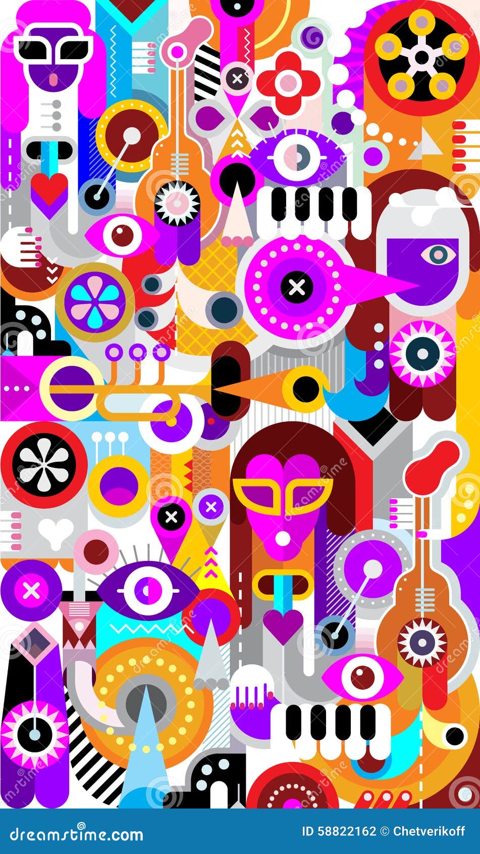 Musicians Graphic Design stock vector. Illustration of piano - 58822162