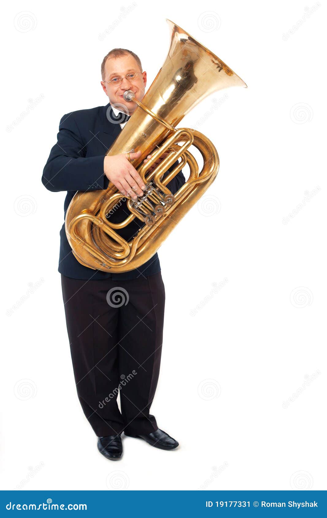 Musicien jouant le tuba image stock. Image du vent, bande 19177331