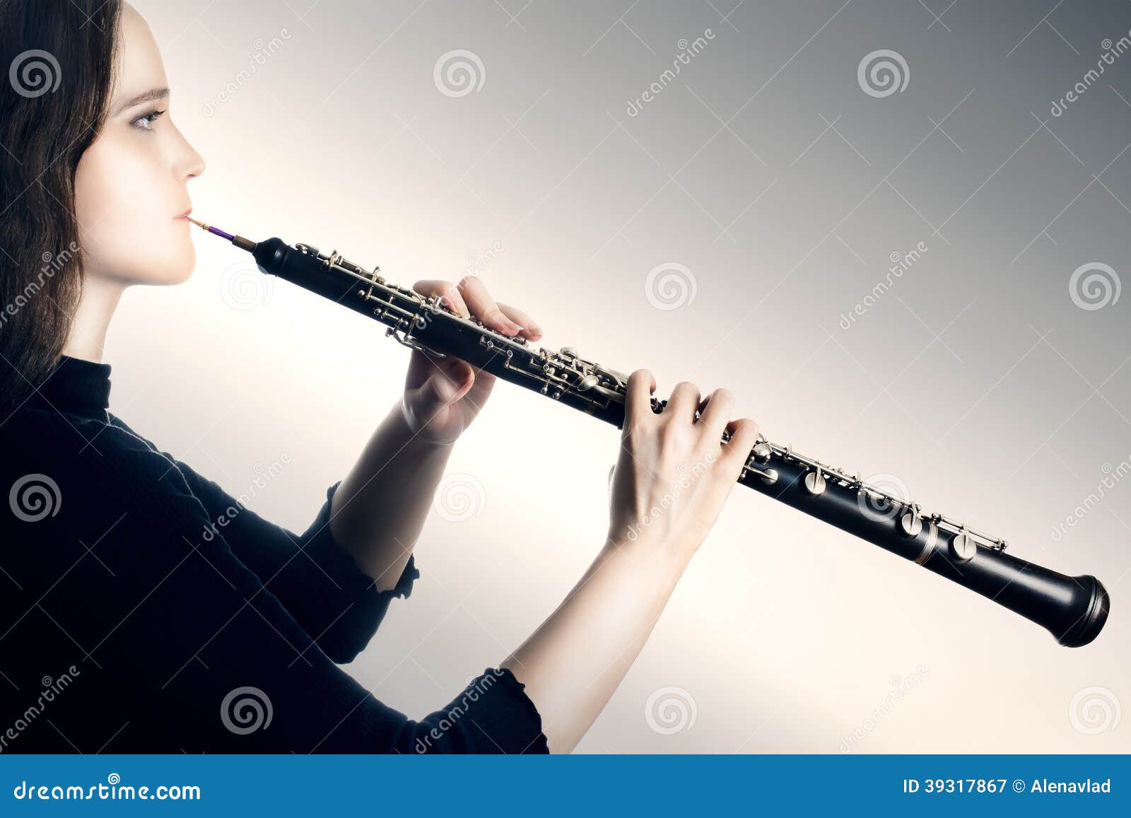 Musicista Classico Dell'orchestra Dell'oboe Immagine Stock Immagine