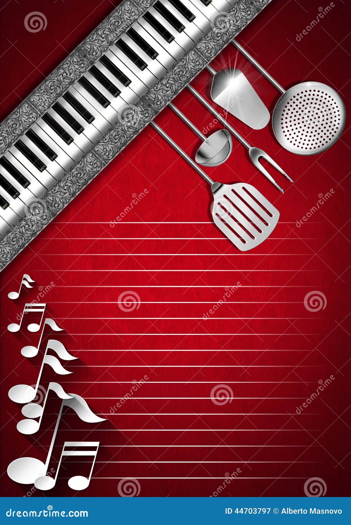 Musique Et Nourriture Conception De Menu Illustration Stock