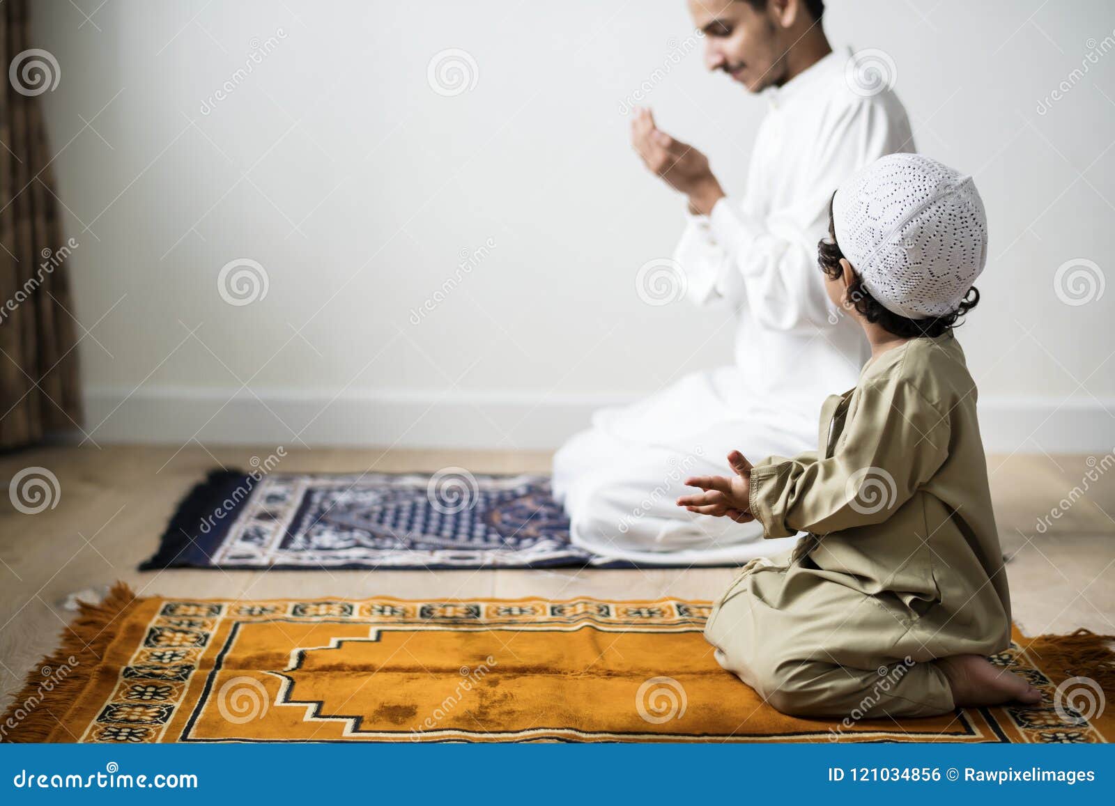 Muslim Boy Learning How To Make Dua To Allah Stock Photo - Image ...