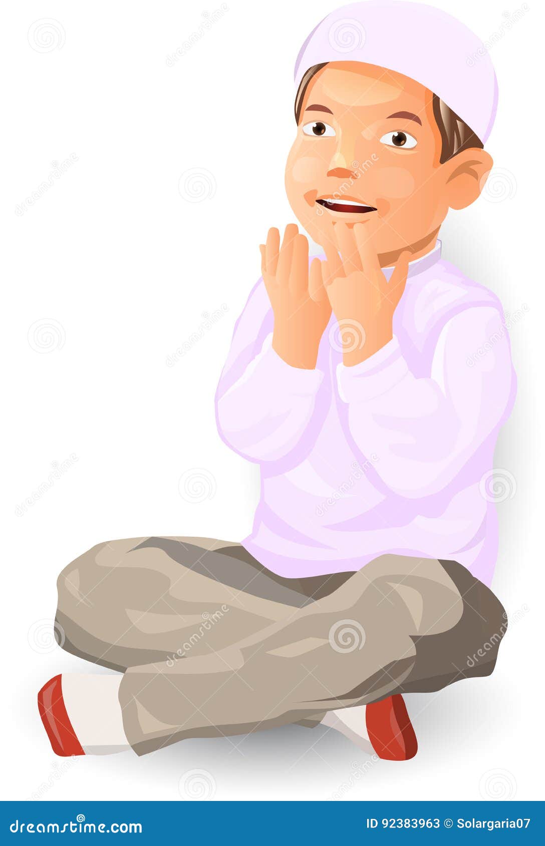 Muslim Boy Praying Vector Illustration Stock Vector Illustration Of