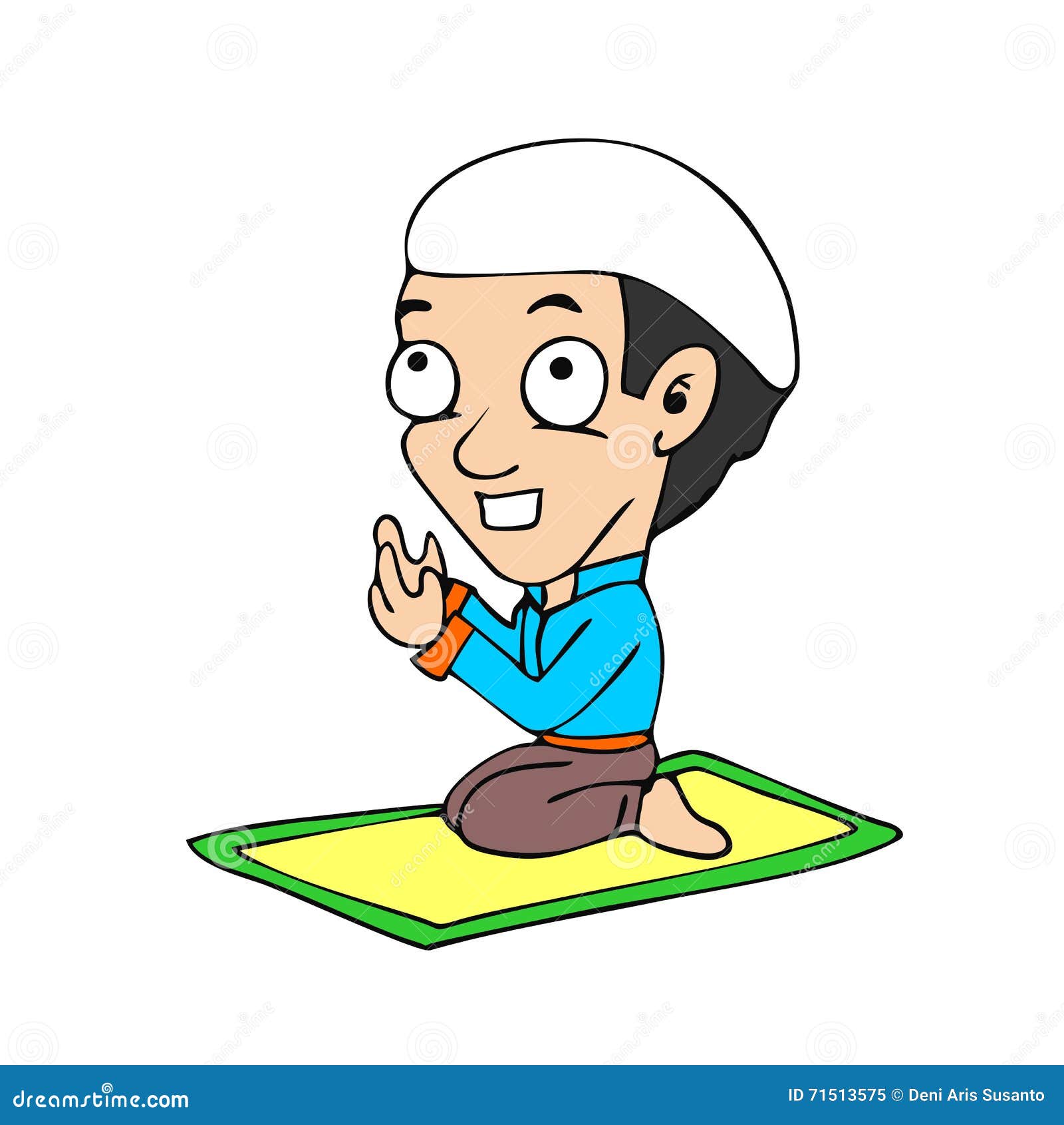 Kartun Muslim Berdoa Kolek Gambar