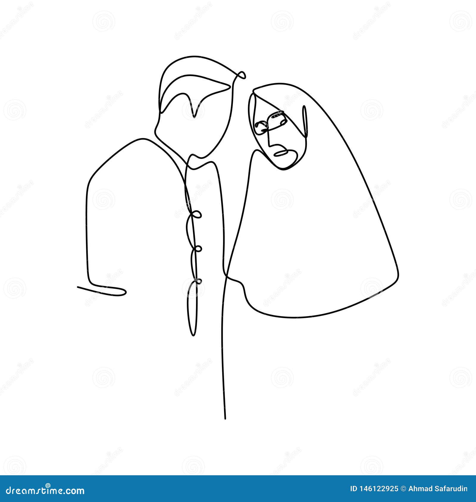 Рисунок карандашом пара мусульманка