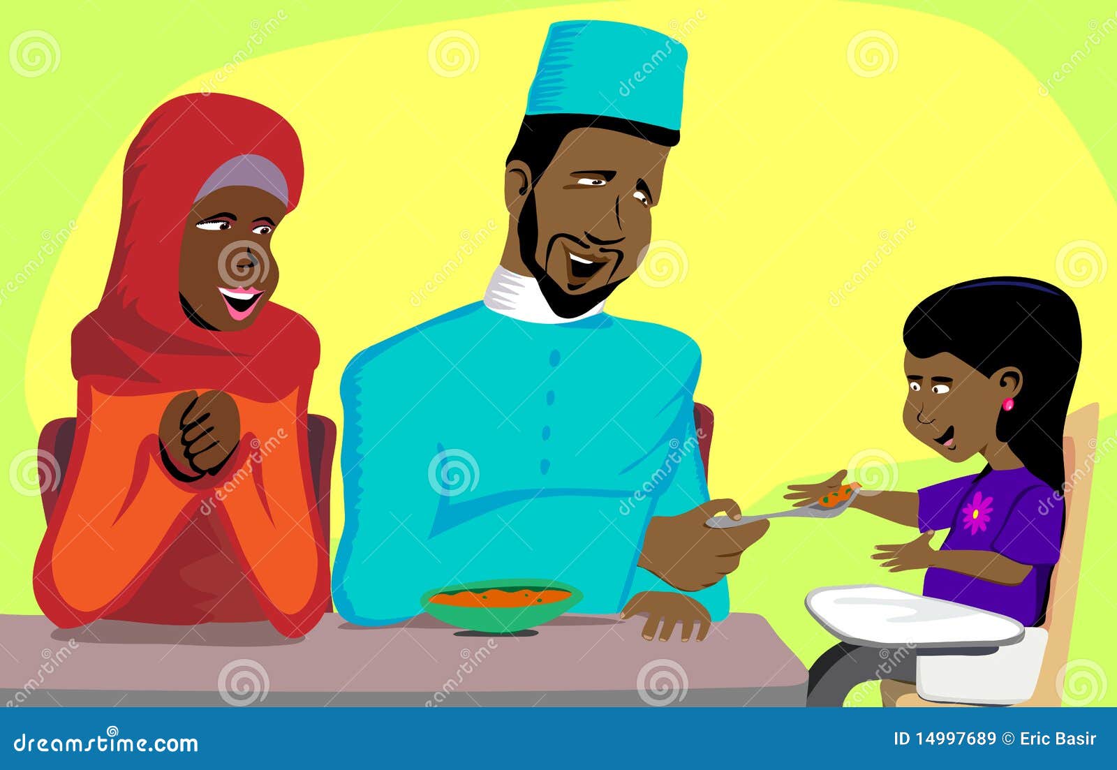 Muslim Family Snack Time stock vector. Illustration of american - 14997689