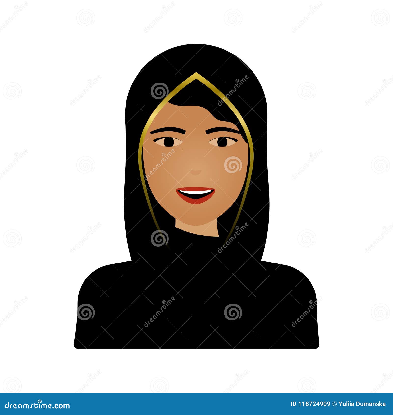 Muslim Female Portrait Isolated On White Background. Traditional Young ...