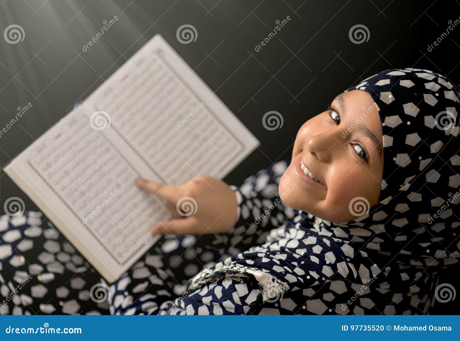 Muslim Girl Reading Quran stock photo. Image of arab - 97735520