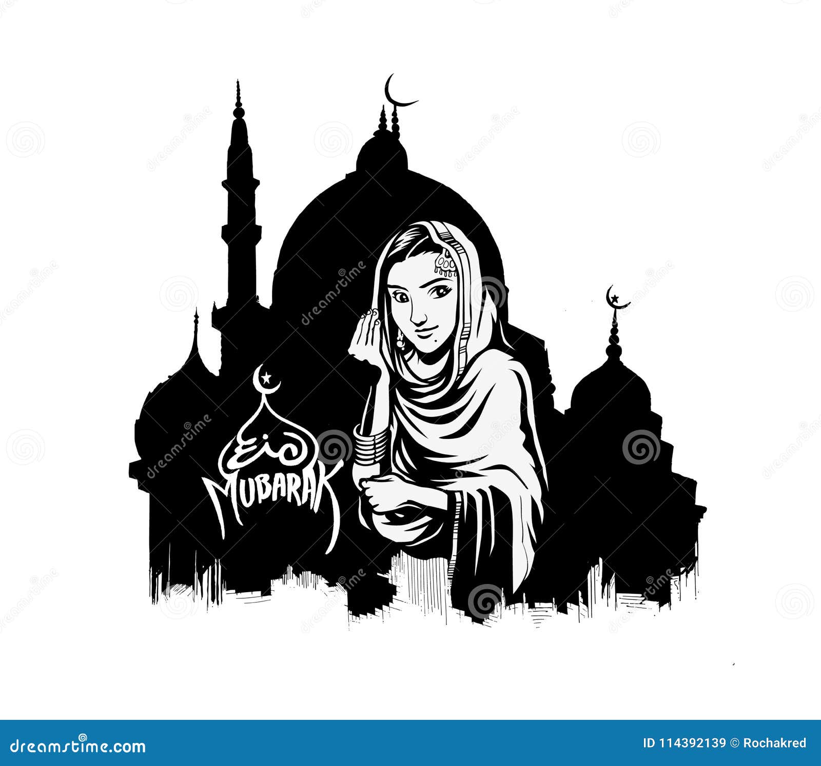 Muslim Girl Salam-u-alaikum Gesture Islamic - How are You - Stock Vector -  Illustration of girl, holiday: 114392139