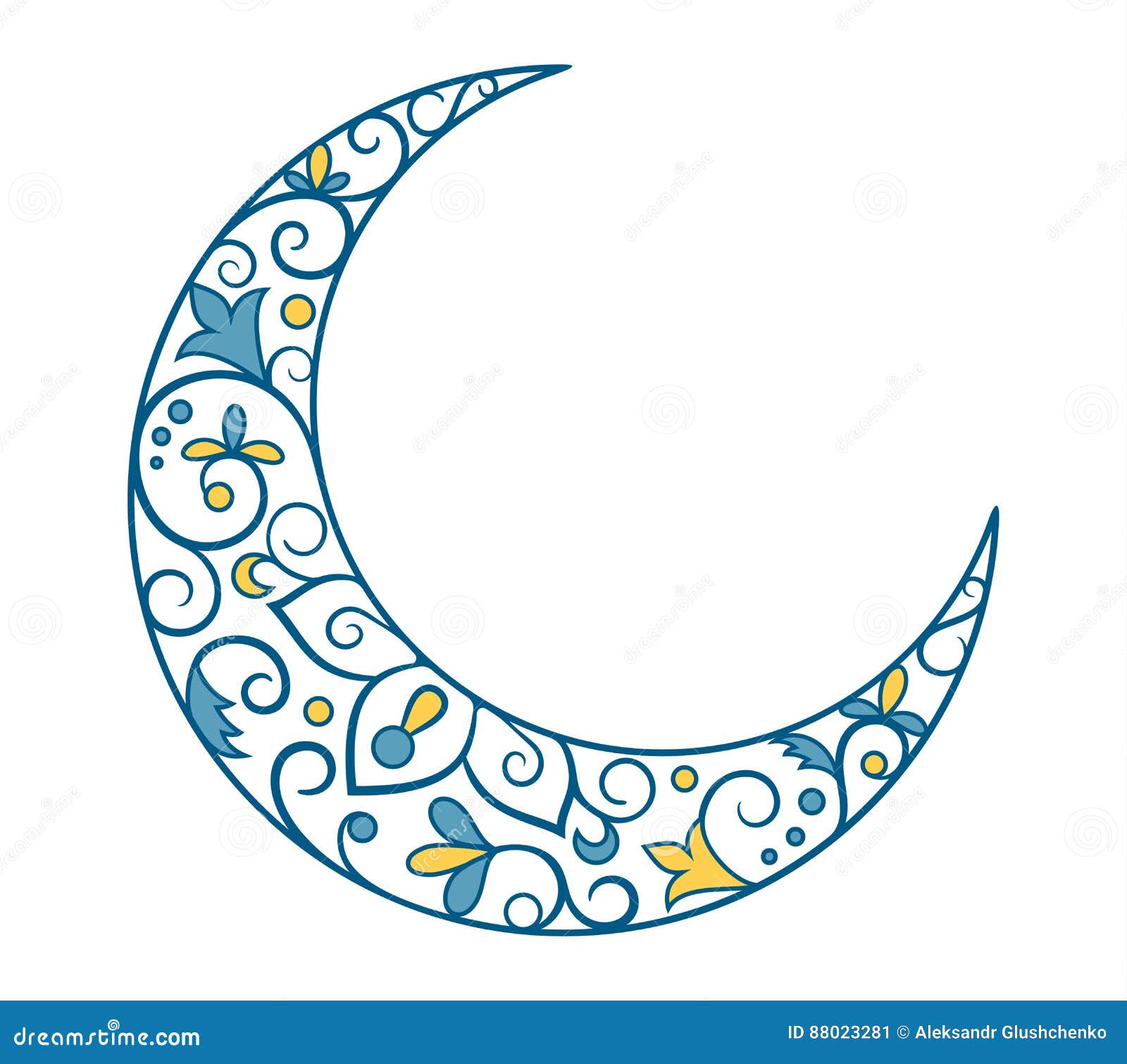 muslim holiday ramadan kareem crescent moon ornament icon sign i