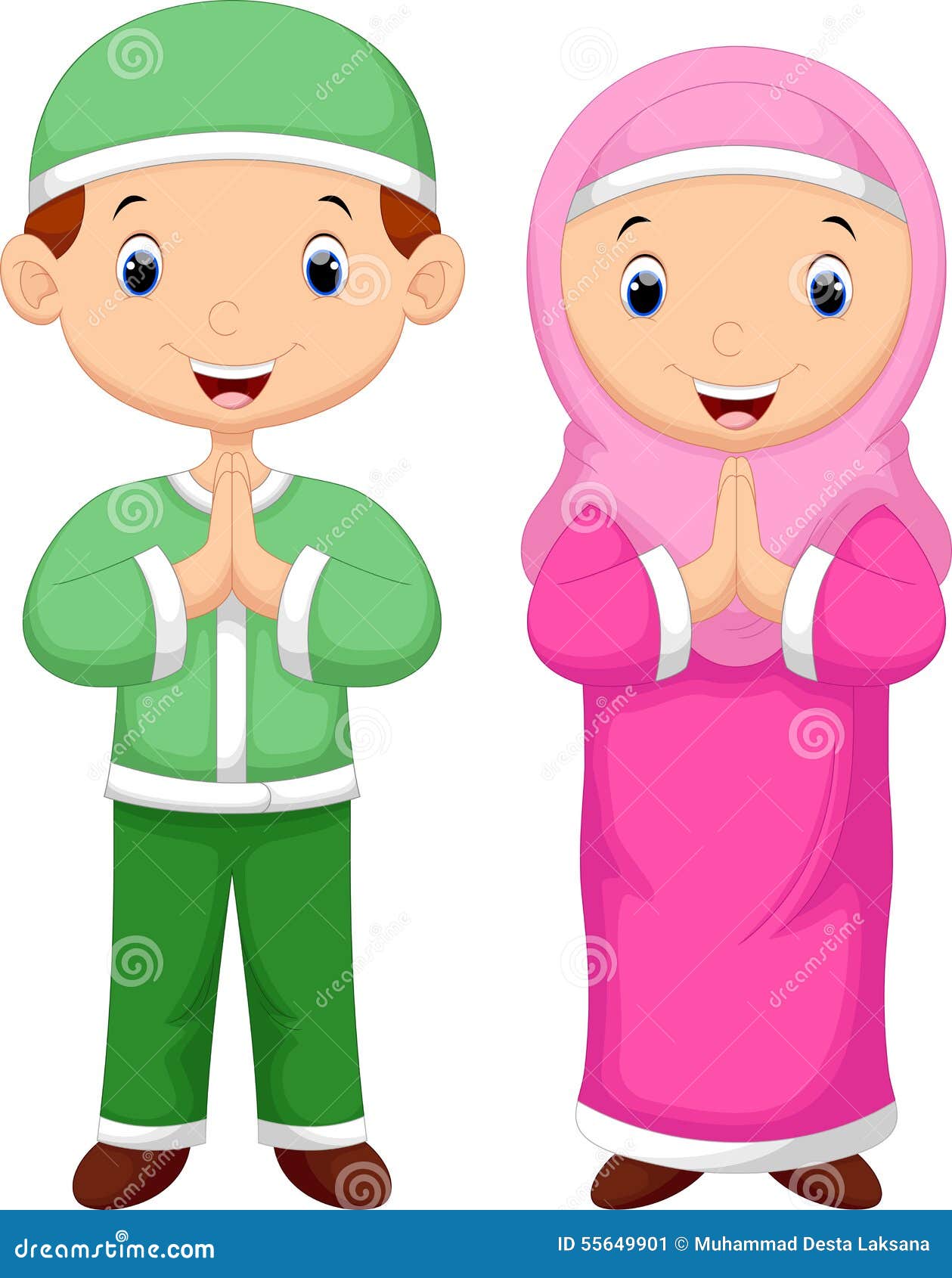 Muslim Kid Cartoon Stock Illustration - Image: 55649901