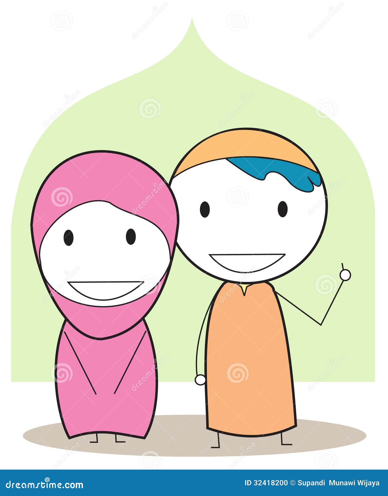 Muslim kids stock illustration. Illustration of family - 32418200