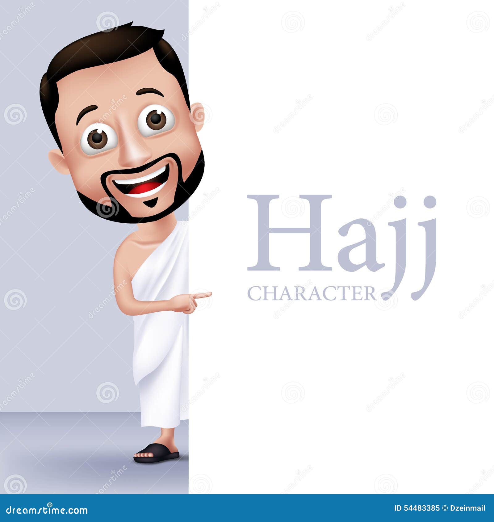 muslim man character performing hajj or umrah
