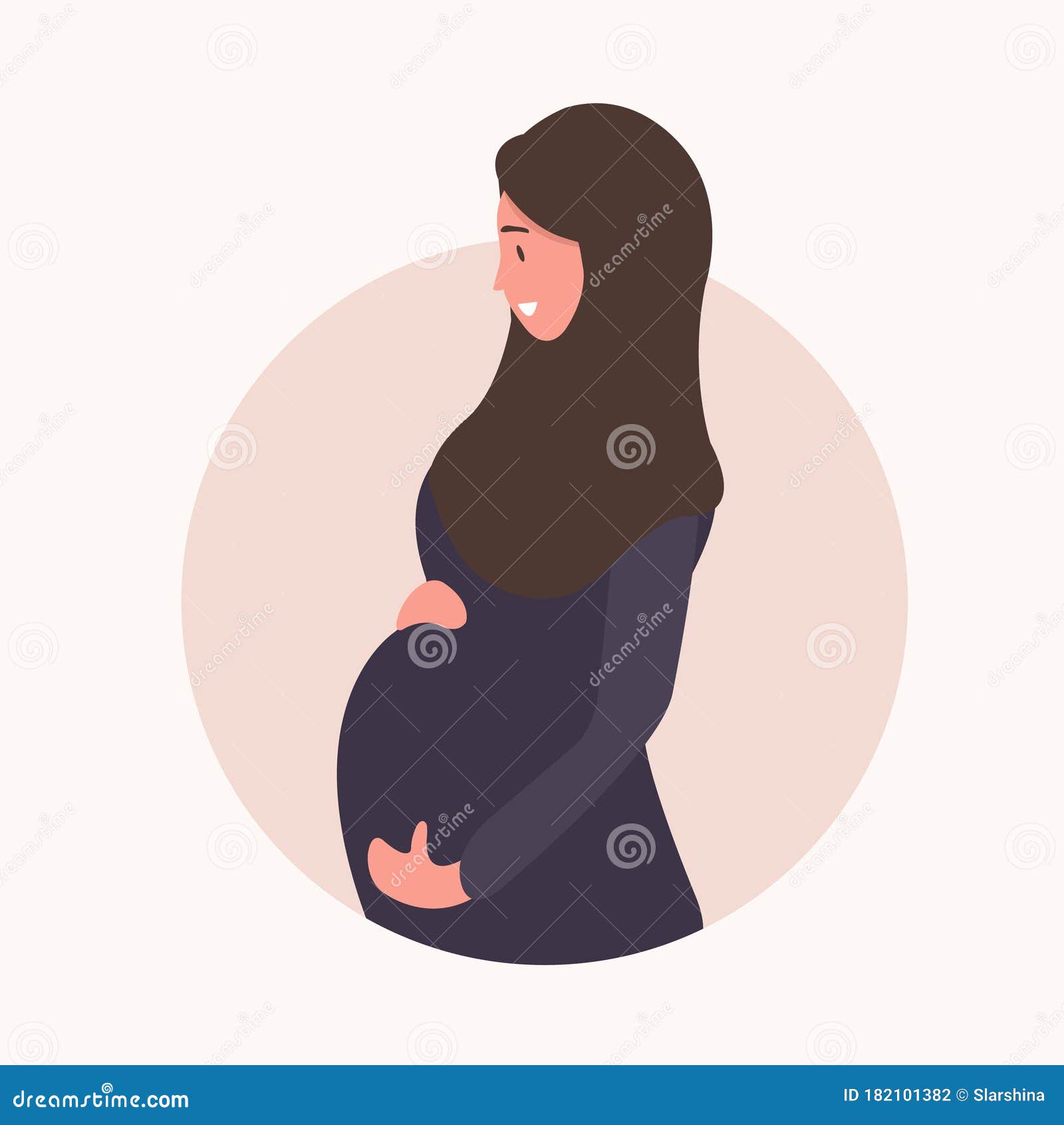 Muslim Pregnant Woman in Abaya and Hijab. Modern Flat Style Vector  Illustration Isolated on Soft Background. Stock Vector - Illustration of  hijab, child: 182101382