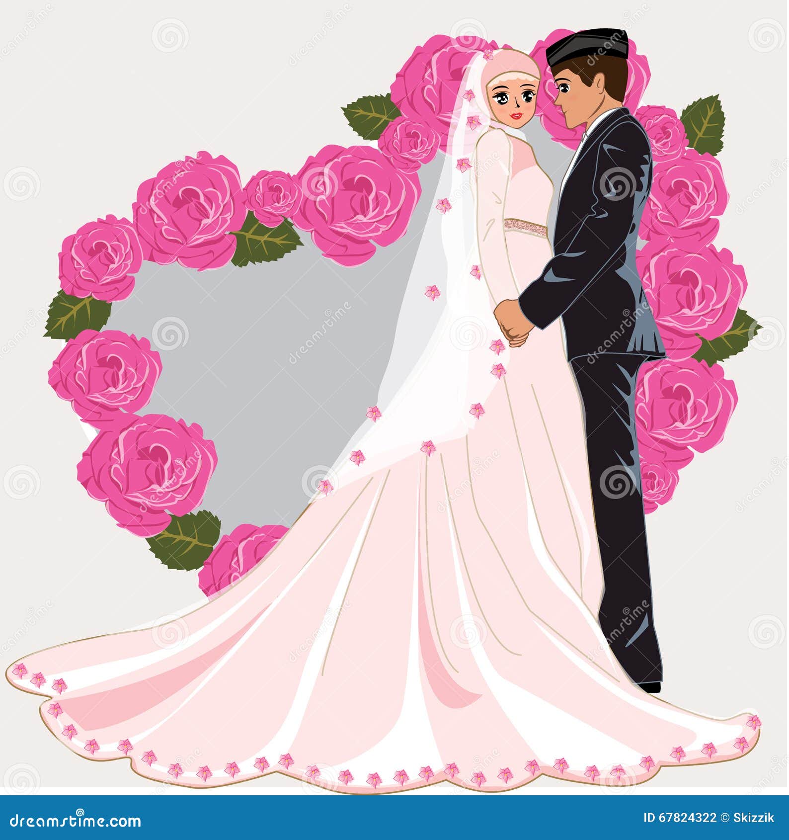 Muslim wedding  cartoon stock vector Illustration of 