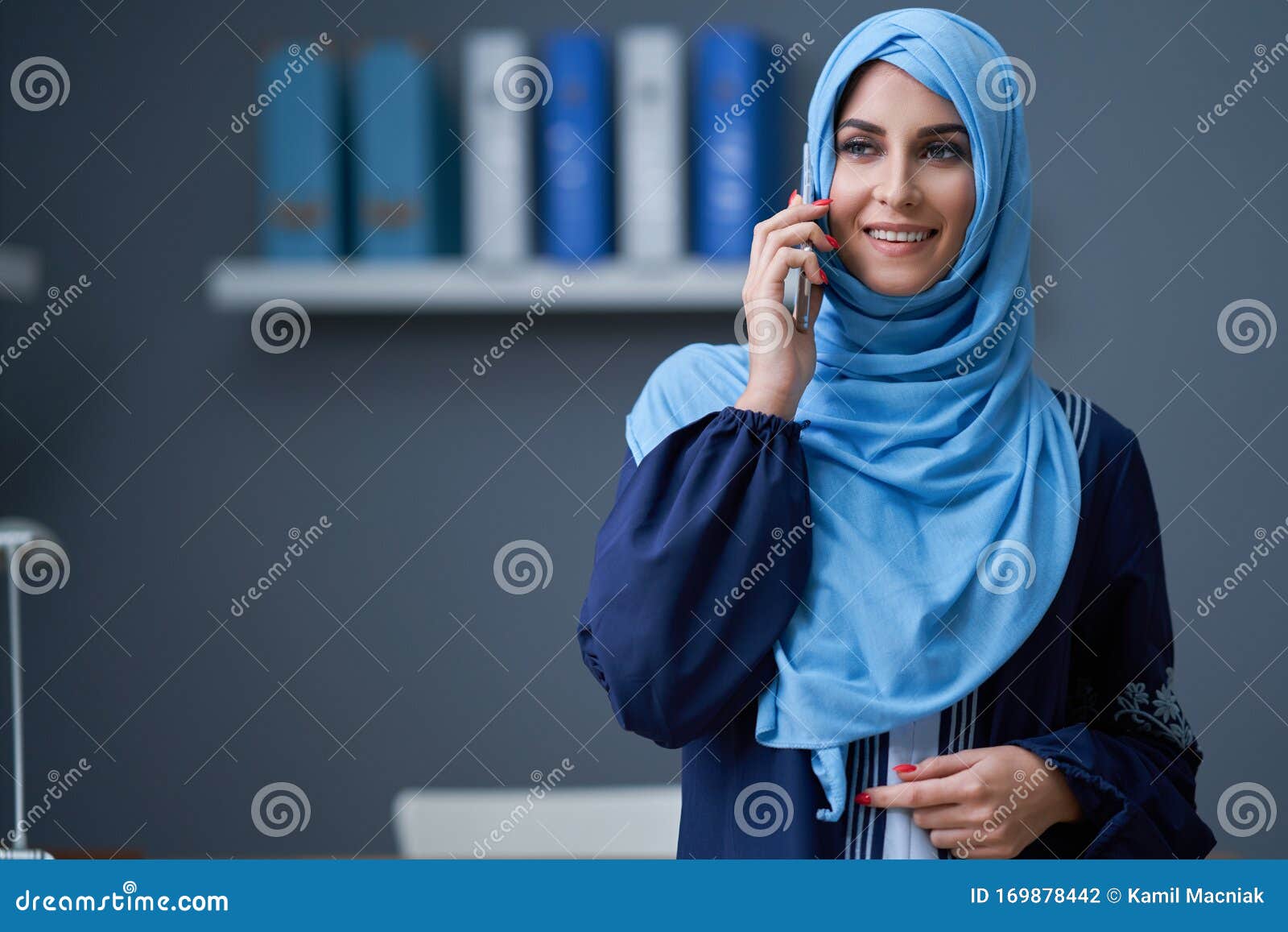 Muslim Adult Woman Using Smartphone Stock Photo - Image of attractive ...