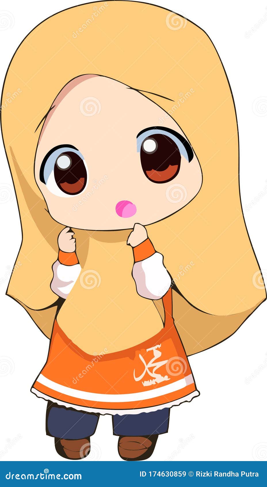 Muslim Women Hijab Child Cartoon Cute Stock Illustration - Illustration of  prohibited, cartoon: 174630859