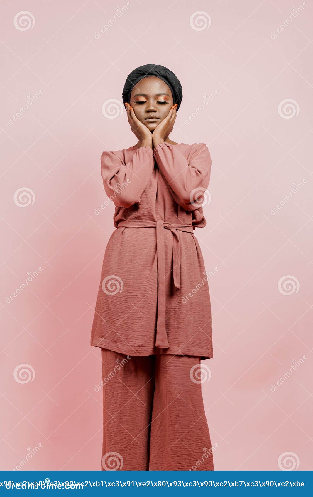 Muslim Young Woman Weared in Traditional Dress and Scarf Touches Her Face  and Relax. Relaxation and Meditation with Yoga Stock Image - Image of  ethnic, islam: 222184535