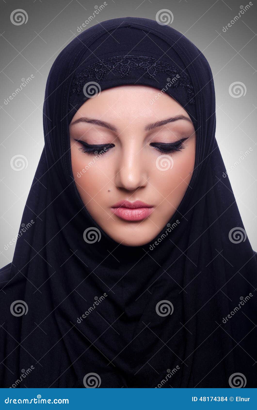 Muslim Woman Wearing A Hijab Vector Illustration 