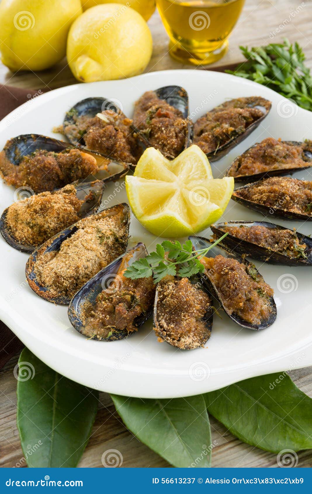 Mussels gratin stock image. Image of mollusk, chef, fish 56613237