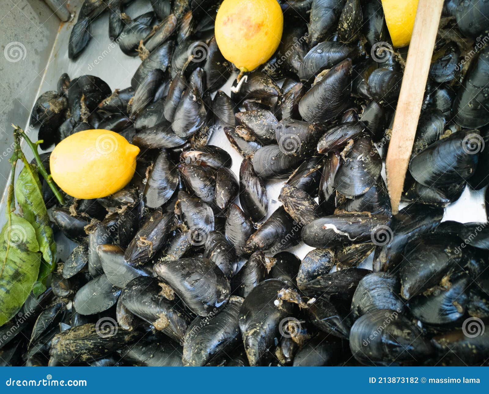 Mussels in open seamarket stock photo. Image of mediterranean 213873182