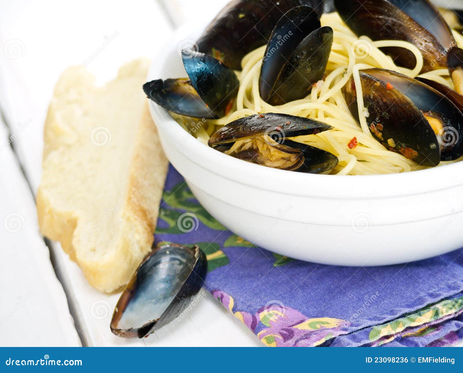 Mussels and Pasta stock photo. Image of shellfish, garlic 23098236