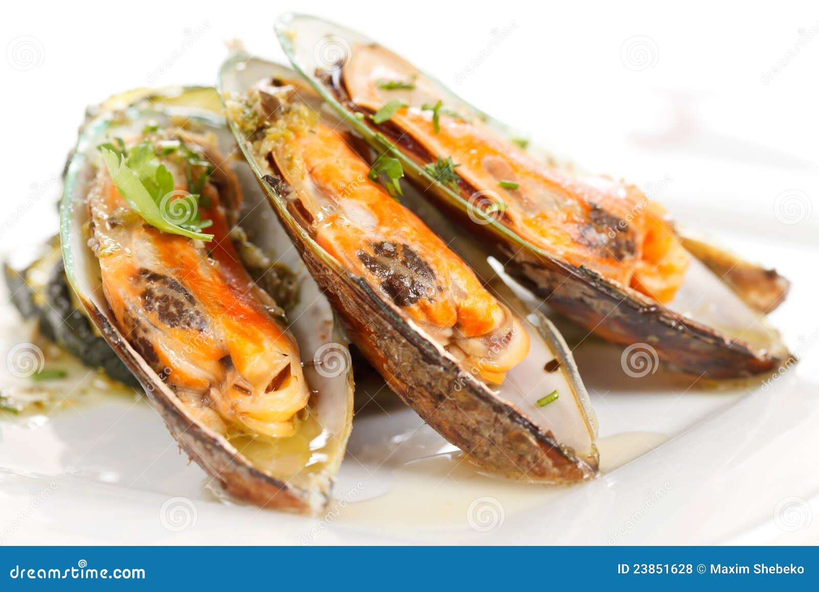 Mussels with zucchini stock photo. Image of lemonglass 23851628