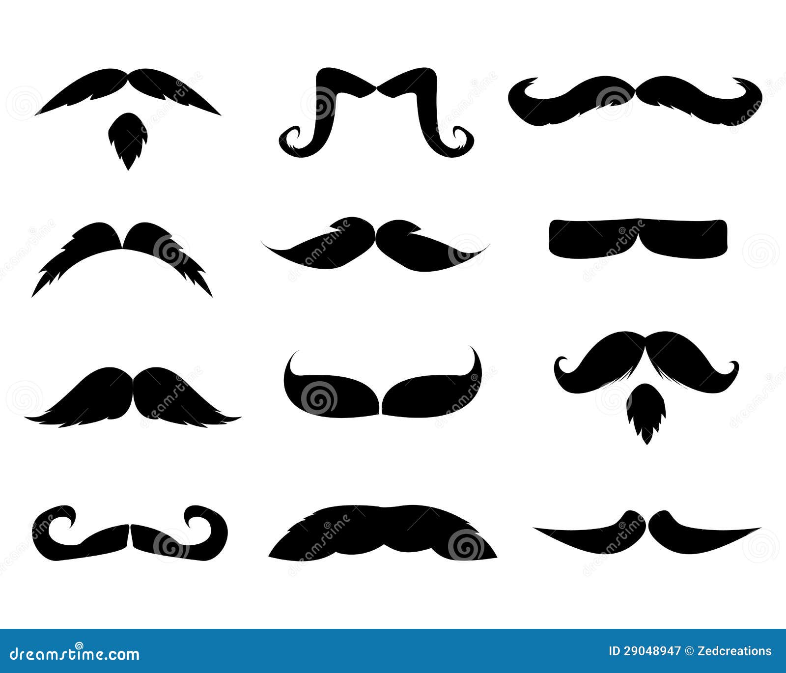 Mustaches Collection Royalty Free Stock Photography 