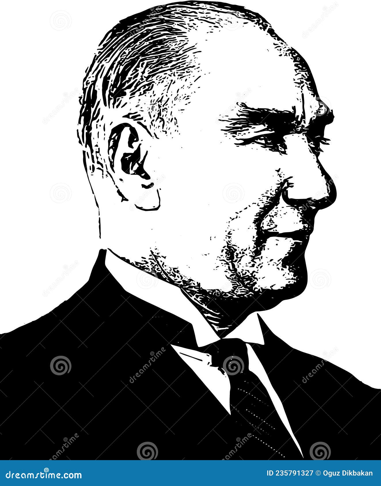 Mustafa Kemal Ataturk Sculpture Illustration. he is the Founder of ...